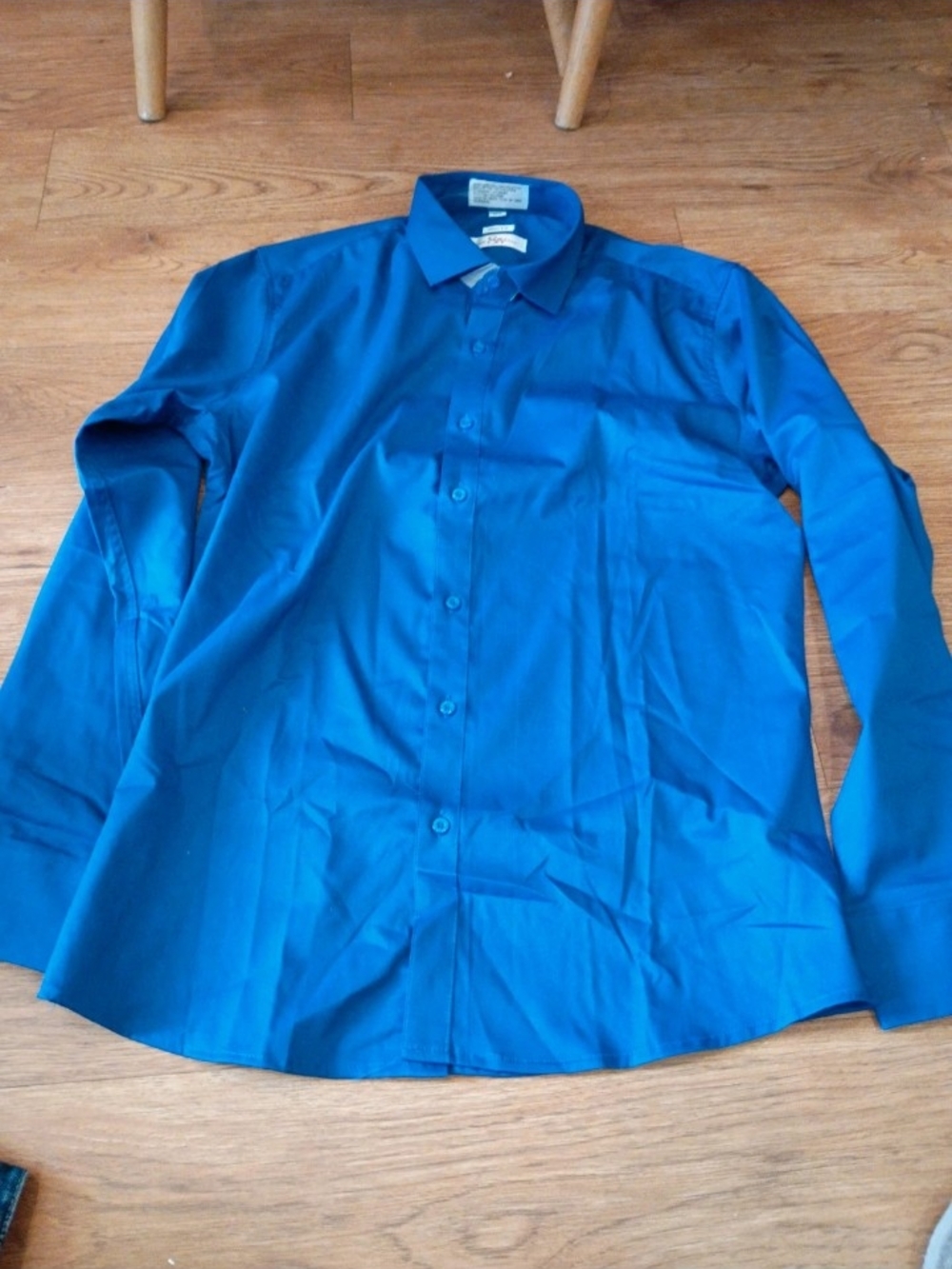 Warehouse Men's Button-Down Dress Shirt in Royal Blue